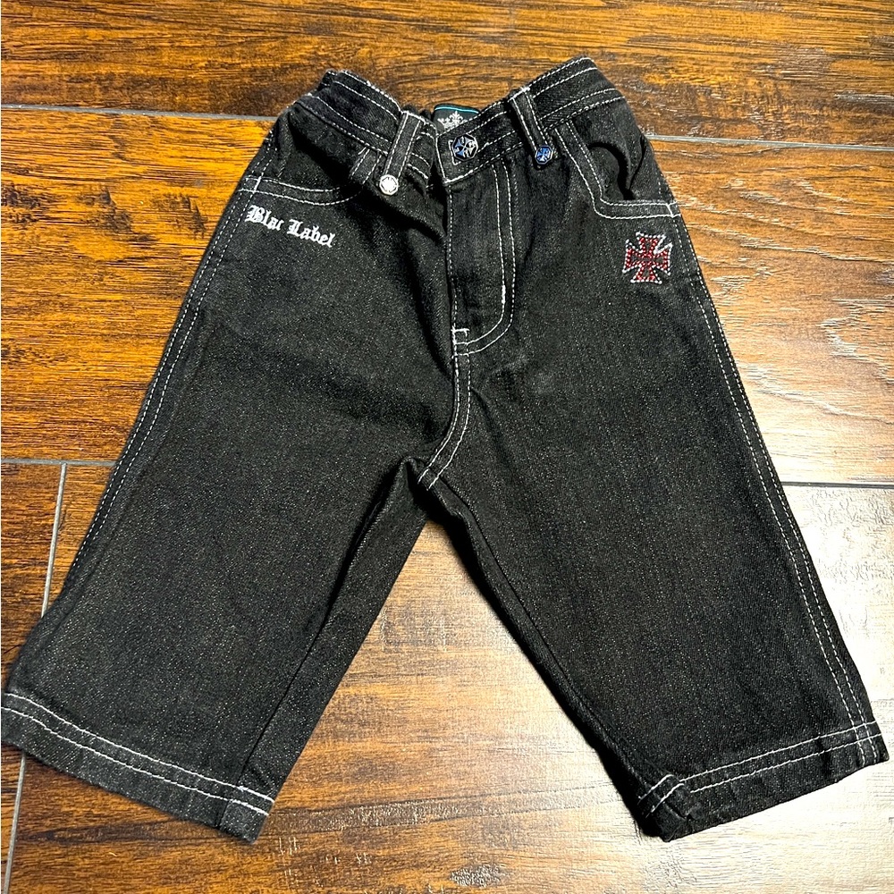 Black Label Retro Fit Baby Jeans Size 0-6 Months Black Label Band